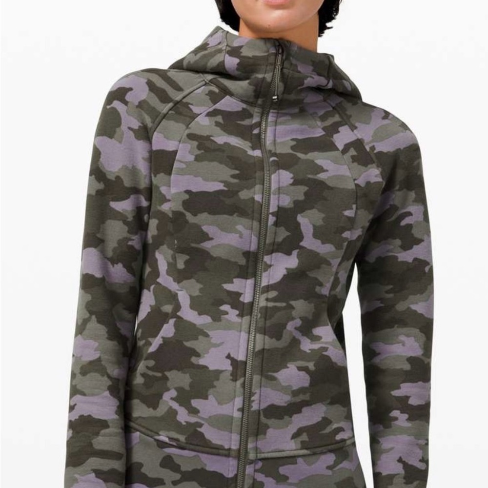Lululemon Scuba Hoodie sage/dark green/purple camouflage